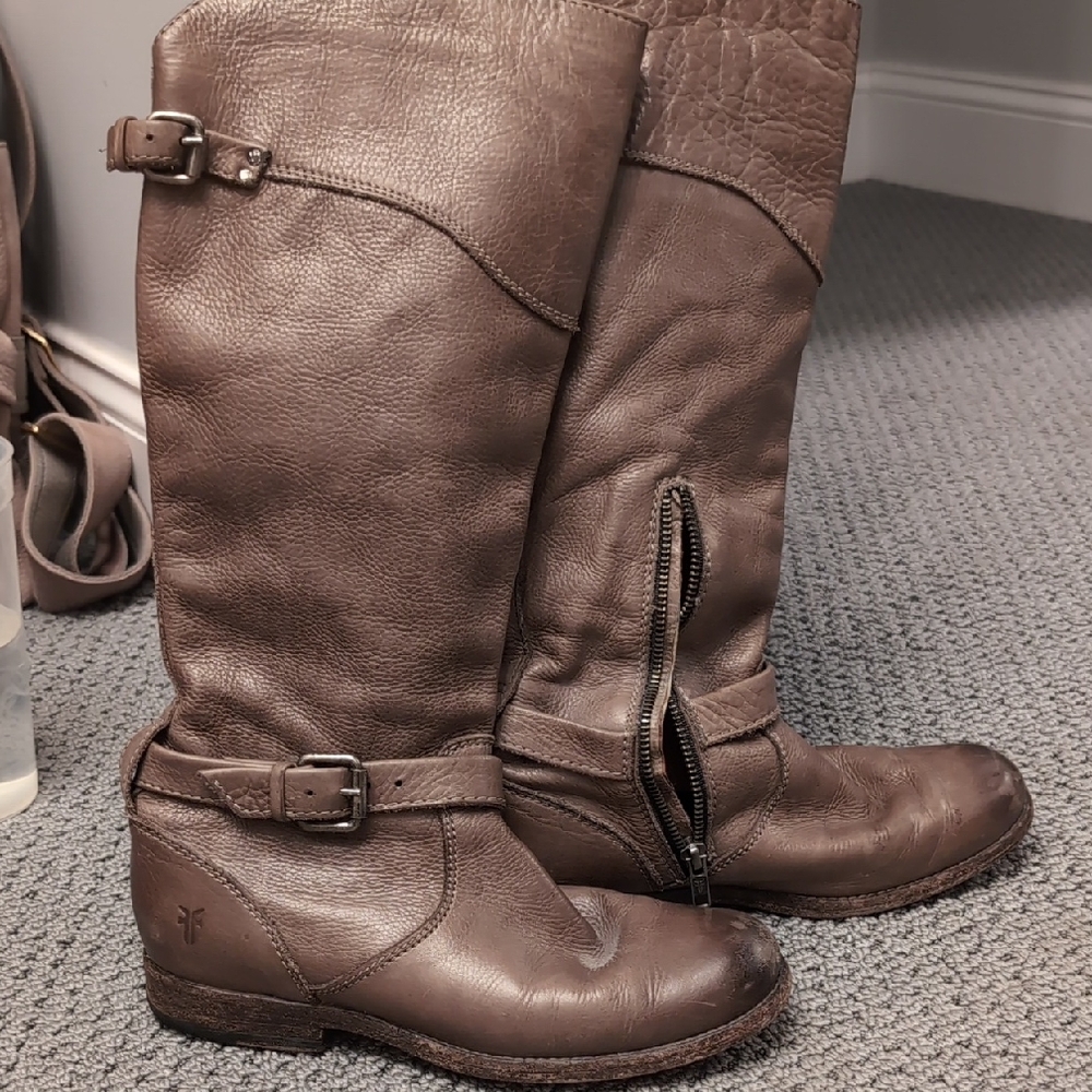 Frye Brown Leather Over the Knee Boots